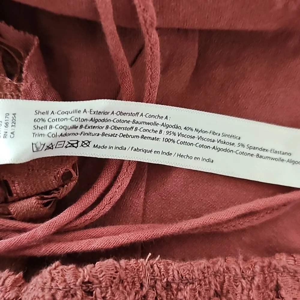 NWT Adella Bralette FP One Free People Large Copper Bra Adjustable Smocked - Picture 10 of 10